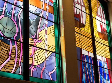 stained glass windows from Kreeger Lobby
