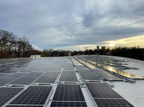 solar array on roof of WHC Temple