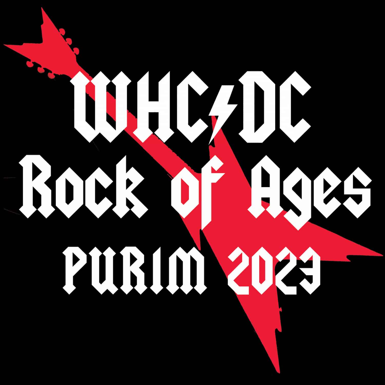 WHC DC Rock of Ages Purim 2023 graphic