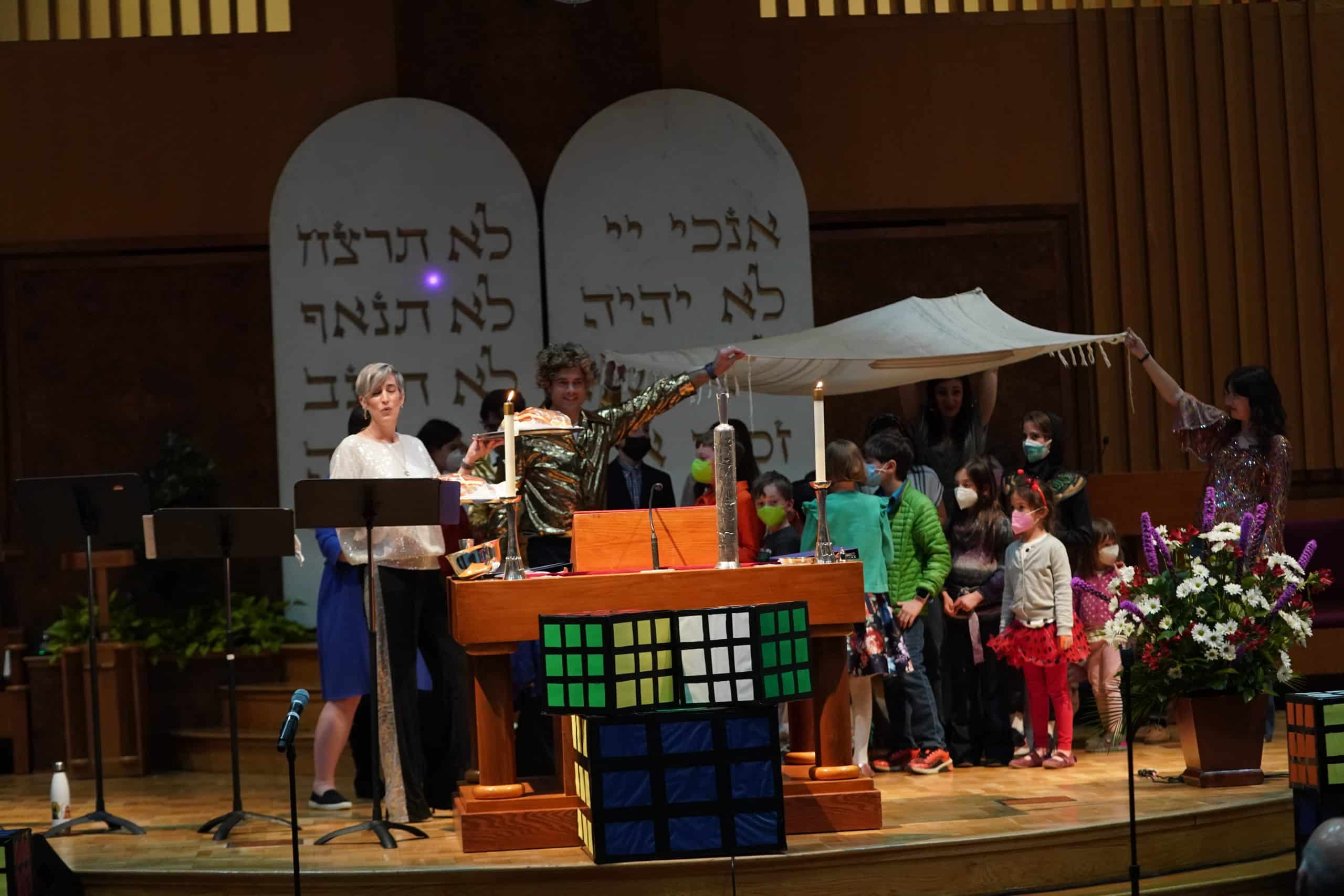 Clergy leading Purim service