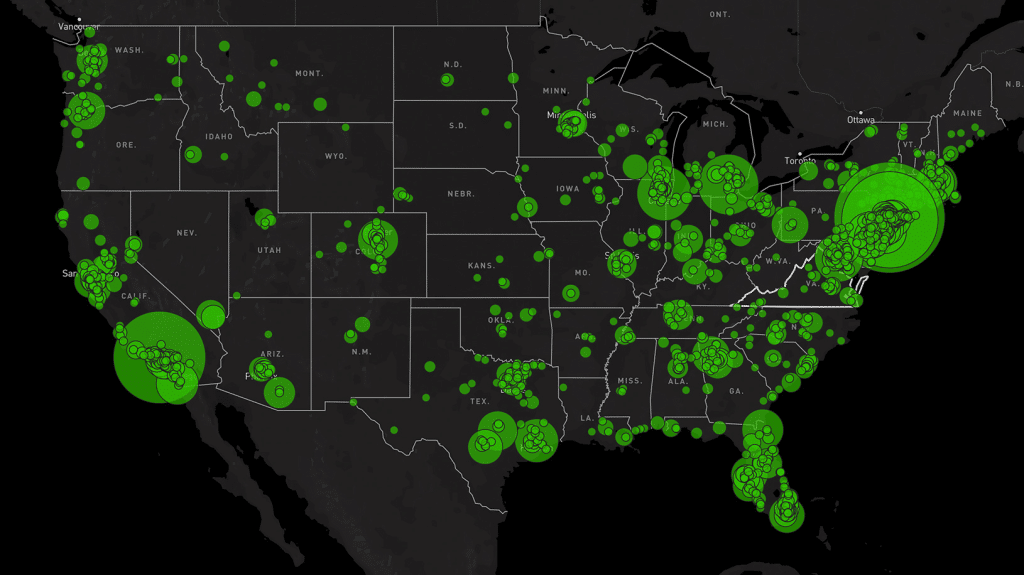 Map of antisemitic incidents in the U.S. 2022