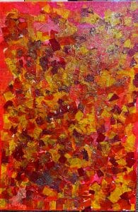 abstract artwork in orange and red
