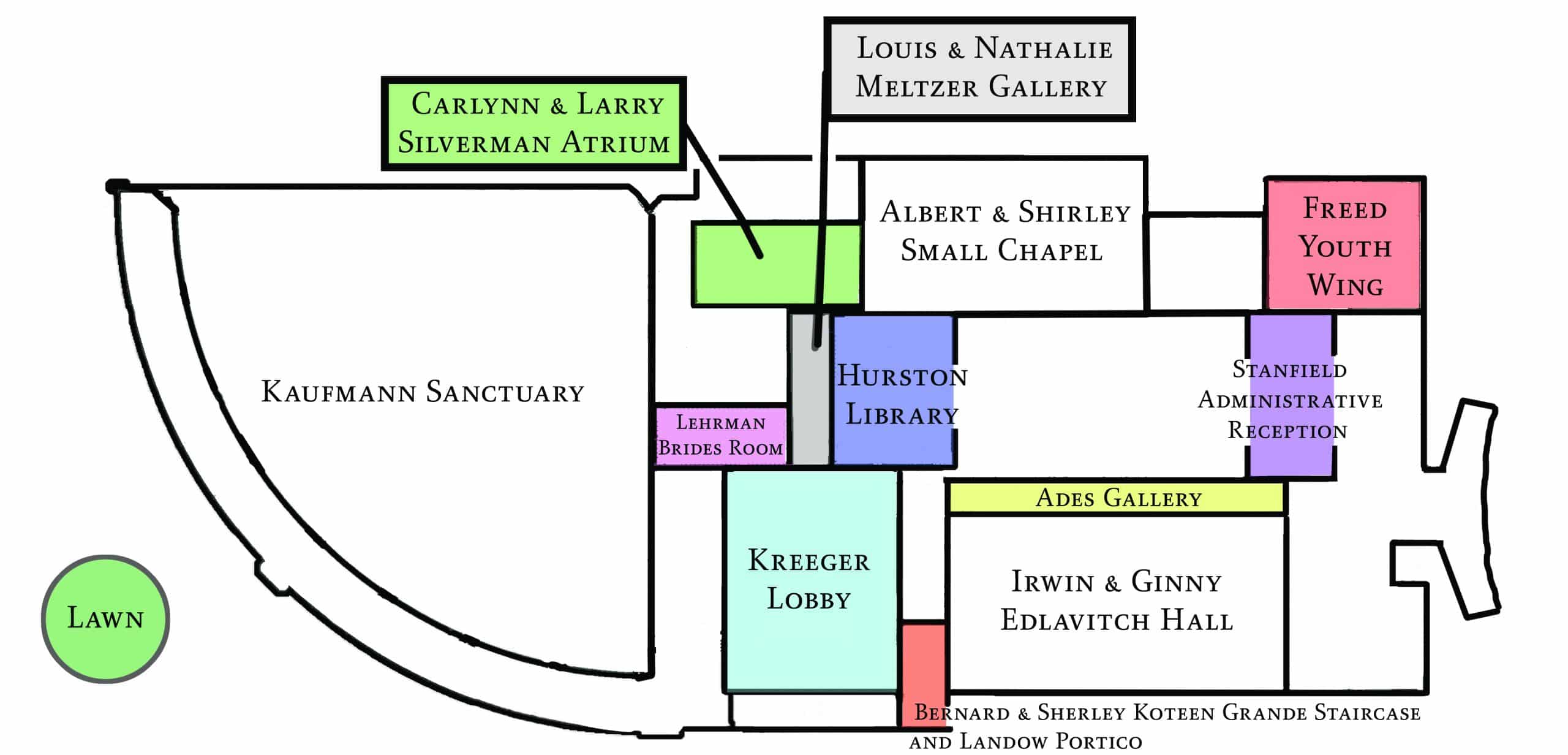 Map of WHC Temple with galleries indicated