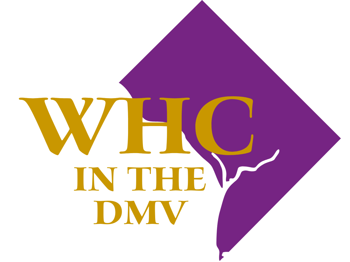 WHC IN THE DMV laid over outline of DC map