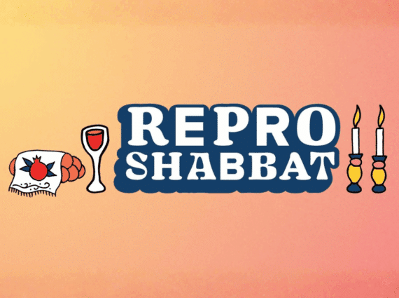 Repro Shabbat logo on orange gradient background