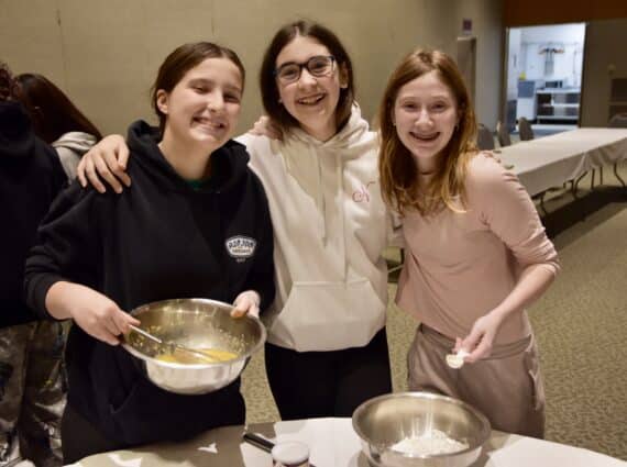 Group baking cookies